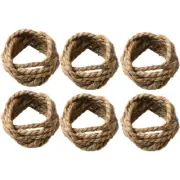 6pcs Christmas Home Restaurant Straw Napkin Rings Rustic Serviette Holder