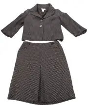 Ann Taylor Petites Wool Blend Blazer Skirt Set Womens 2P Brown Skirt 0P NWT