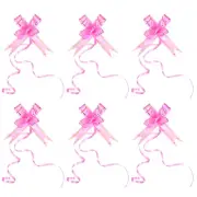 40Pcs 2.8" Pull Bows Present Wrapping String Bows Gold Thread Style Pink