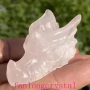 1pc Natural Rose quartz dragon Skull Quartz Crystal Skull Reiki Healing 2"