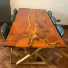 Epoxy River Dining Table Top Sofa Center Handmade Walnut Wooden Furniture Decors