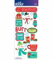 Sticko SNOWMEN Large Stickers - 21 pcs