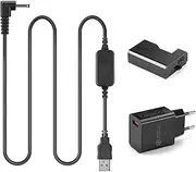 Raeisusp 5V USB Cable ACK-E10 Mobile Power Supply + DR-E10 LP-E10 LPE10 Dummy Battery DC Grip + 5V 3AMP Adapter Kit for Canon1100D 1200D 1300D 2000D X50 X70 T3 T5 T
