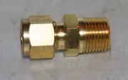 3/8" Tube x 3/8" MNPT Brass Male Connector Fitting Ham-Let 768LB3/8X3/8