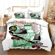 v77 Bed Sheets Fashion Scooter Skateboard Bedding Set,Duvet Cover Comforter Bed Set Quilt Cover Pillowcase,King Queen Twin Size Boys Girl Adult 3-Piec