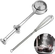 Custelen Powdered Sugar Shaker & Flour Sifter - Multi-Use Baking Duster for Spices, Matcha, and More - Fine Mesh Dusting Wand with Lid - Essential Kitchen Tool for Even Distribution