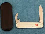 1980s VTG New Old Stock Victorinox Bantam Ribbed Alox Red Cross Shield SAK NOS
