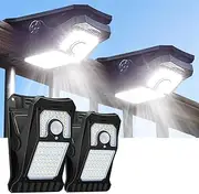 XIULIUU Clip Solar Lights Outdoor, 2 Pack Motion Sensor Security Lights 800 Lumens 90 LED 3 Modes IP65 Waterproof Security Lights for, Yard, Garage, Deck, Pathway, Porch