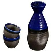 Omotenashi Blue Sake Set of 3 - 228ml Flask