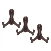 6 Inch Picture Frame Stand, 3 Pcs Plastic Easel Plate Holders, Brown