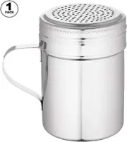 1 Pack - 10 Oz. Stainless Steel Versatile Dredge Shaker Set with Handles