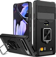 for Google Pixel 9 Pro XL Case, Areaphmet for Pixel 9 Pro XL Case with [Card Holder] and Camera Cover with Built-in 360° Rotate Ring Stand Magnetic Magnet Phone Cover Case for Google Pixel 9 Pro XL