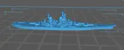 Battleship - Iowa Class - Board Game Scale - 66 mm Length - US Navy - Axis and A
