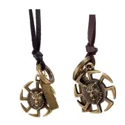Genuine Leather Necklace Pendant Adjustable Size Slide Clasp B469
