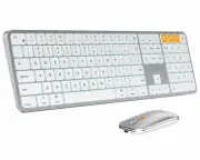 Backlit Bluetooth Keyboard and Mouse for Mac, KM100-A Multi-Device Wireless K...