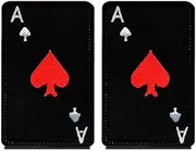 2 Pieces Death Card of Red ACE Funny Tactical Embroidered Applique Hook & Loop Red ACE Flag Emblem Patch for Attach to Clothes Jackets Jean Hat Vest Dogs Harness Collect