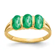 14K Yellow Gold 6x4mm Oval Emerald ring