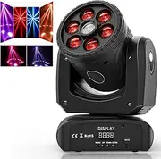 60W LED Moving Head DJ Lights,4 in 1 RGBW 8 Patterns 8 Colors Stage Lights with Honeycomb/Beam/Zoom/Strobe/Wash Light Effects,DMX 512&Sound Activated Control DJ Light for Party,Wedding