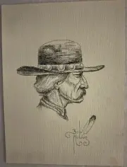 BOB MOLINE ORIGINAL PENCIL SKETCH, WESTERN ART
