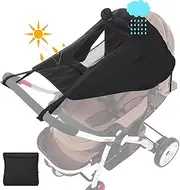 Pram Sun Shade with Breathable Viewing Window Windproof Sun Shade Cover for Pram Universal Pram Parasol with Window Blackout Black Pram Parasol Sun Parasol for Pram Pushchair Parasols & Sun Covers