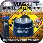 MAGLITE STORAGE ADAPTORS BARREL EXTENSION TUBES CD CELL FLASHLIGHT TORCH UPGRADE
