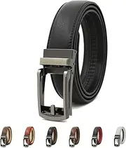 [Generic] Vitello Belt, Men's Belt,1.22" Mens Ratchet Dress Belt with One Click Automatic Buckle