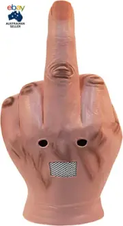 Middle Finger Funny Head Mask Costume Party Prop Adult Latex Mask