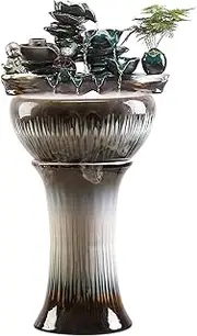 Ceramic Water Fountain with Crystal Ball and Pump Indoor Freestanding Fountain Circulating Water Landscape Ornaments