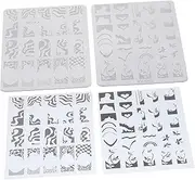 FOYTOKI 2 Pcs Nail Plate Manicure Nail Stamper Plate Stencils Practice Boards Nail Stamp Plates False Nails Manicure Nail Stamping Plate Nail Stamping Plates Stamping Plates for Steel