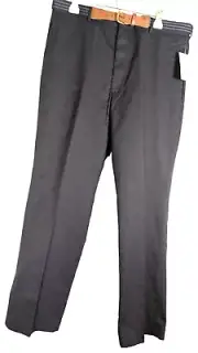 Knightsbridge Mens Wrinkle Resistant Black Dress Pants 38x34 Poly/Cotton Scotchg