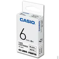 在飛比找momo購物網優惠-【CASIO 卡西歐】標籤機專用色帶-6mm白底黑字(XR-