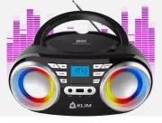 KLIM B3 BoomBox Portable Cd Player Fm Radio Cd Mp3 Bluetooth Aux Rgb Lights Cd
