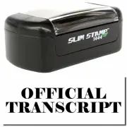 Slim Pre-Inked Official Transcript Stamp Size 1/2" Tall x 1-3/4" Wide