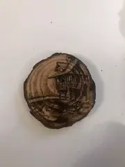 2.5” Hand Burned Pyrography Magnet -Original Composition “Serenity”