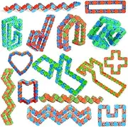 20pcs Random 24 Links Wacky Tracks Snap and Click Fidget Toys, Finger Sensory Toys, Snake Puzzles for Stress Relief, Party Bag Fillers, Party Favours, Random Color，Party Supplies，Carnival Gift