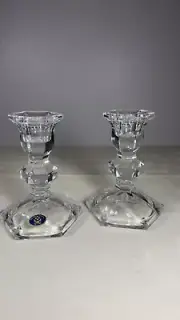 Crystal Bohemia Candle Holders Vintage Poltar Crystal Set