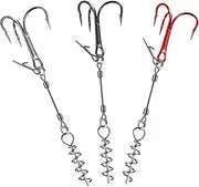 Treble Fishing Hooks, Fishing Treble Hooks Kit, Glow in Low Light Fish Accessories Assortment for Freshwater Saltwater Catfish Trout Baits