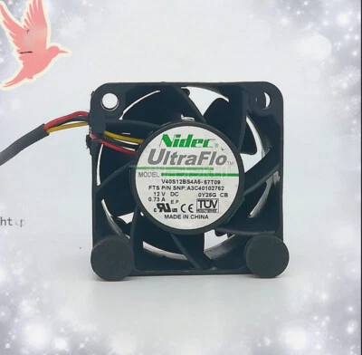 Nidec V40S12BS4A5-57T09 A3C40102752 DC12V 0.73A 4028 4CM 4-Wire Cooling Fan