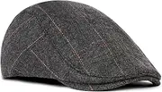 [AOGOE] Mens Tweed Flat Cap, Newsboy Cap, Driving Cabbie Hat, Adjustable Fashion Newsboy Beret Hat, Cambridge Flat Cap Unisex, Hunting Cap for Men