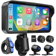 Portable Motorcycle Dash Cam, Wireless Motorcycle CarPlay & Android Auto, Mot...
