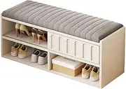 Shoe Bench Entryway Shoe Bench, Shoe Storage Bench with Metal Feet and Cushions & Soft Cushion, Shoe Rack Bench for Hallway, Bedroom Shoe Rack Bench(60cm)