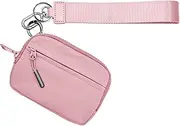 [Generic] Card Case with Strap - Coin Purse with Lanyard | Change Money Bag | Coin Purse Change Pouch, Portable Credit Card Holder, Zipper Wallet Coin Purse, PINK, 説明を参照してください