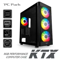 在飛比找順發線上購物優惠-PC Park KTX ARGB電腦機殼/黑