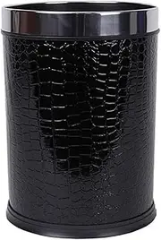 XWBLDBDFC Creative Plastic Trash Can Home Leather Waste Bin Without Lid Garbage Bin Bedroom Kitchen Office Paper Basket (Color : Red)-A