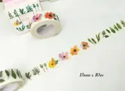 NEW! Japan Washi Tape Flowers and Leaves 15mmx10m MT518