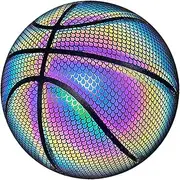 UGPLM Glowing Reflective Basketball, Training Glow in The Dark, Size 7 Professional Night Official Standard Ball for Indoor Adults Kids Teens, Style A