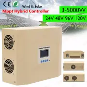 Hybrid Wind Solar Charge Controller 3KW 5KW MPPT 24/48/96/120V Battery Regulator