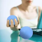 BLUE Silicone Massage Therapy Grip Ball For Hand Finger Strength Exercise CW