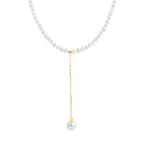 在飛比找蝦皮購物優惠-【巧品珠寶】 18K 天然南洋珍珠 簡約設計款 項鍊