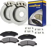 [Goodyear] Brakes PRC59786F | Front Brake Kit with Pair (2) of Coated Brake Calipers and Pair (2) of AntiOx Coated Brake Rotors and Ceramic Brake Pads fits Acura ILX 15-14; Honda Accord 17-11, CR-Z 2016